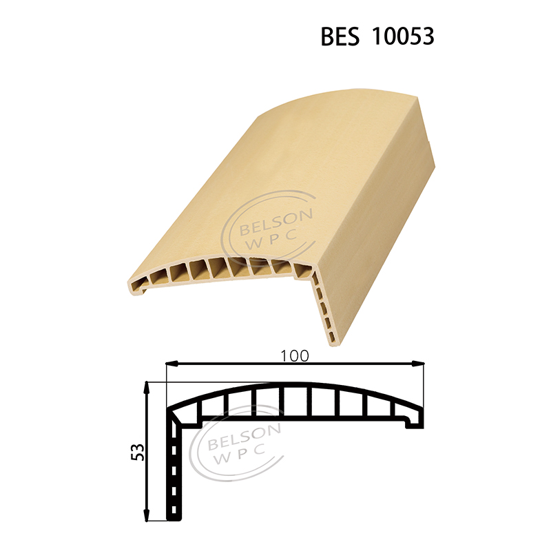 Belson WPC BES-10053 comprimento personalizado 10cm de largura formato redondo arquitrave WPC projetada para clientes especiais linhas de porta WPC